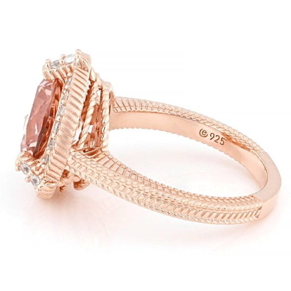 Judith Ripka 3.43CT Morganite and Bella Luce 14K Rose Gold Clad Redoga Ring 11 - Picture 3 of 8